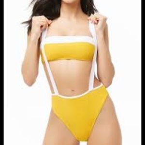 NWT Yellow Suspender bikini bottom Medium